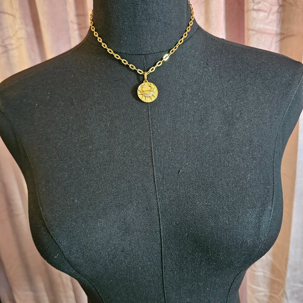 Touchstone by Swarovski Gold Zodiac Cancer Pendant Necklace 15-18"